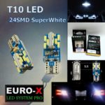 T10 LED 強白光 24SMD 12V（帶解碼）汽車專用照明燈泡